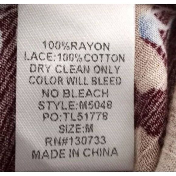 UMGEE BROWN & BLUE FLORAL BOHO-INSPIRED BLOUSE SZ.M EUC. - Picture 8 of 9